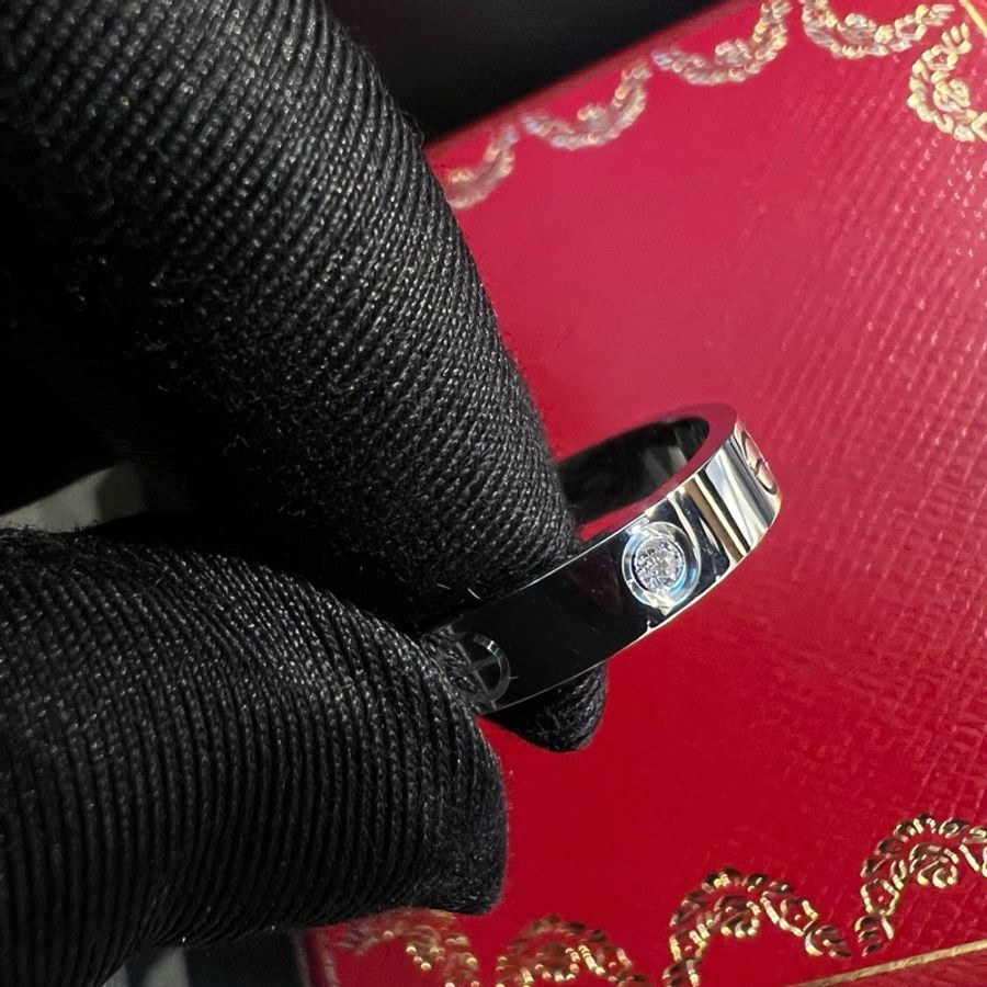 卡地亞 Cartier LOVE系列B40白金窄版單鑽57號-7
