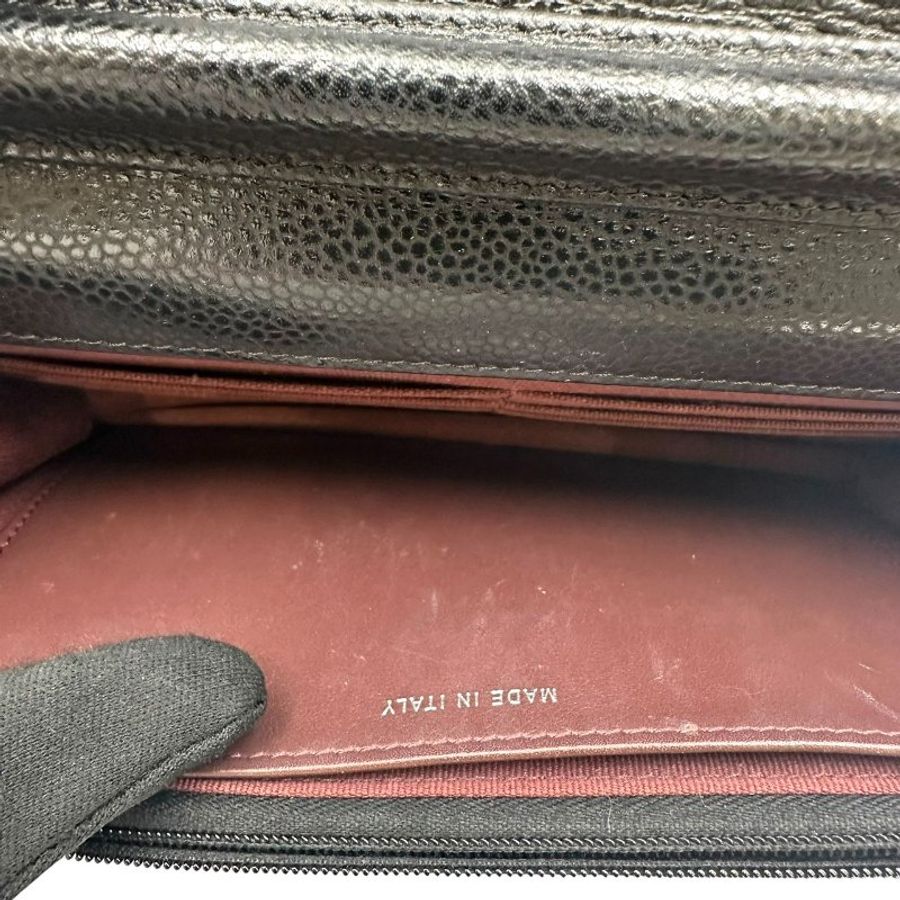 【美收精品】CHANEL 黑色粒紋小牛皮手拿包C-832【隔月月中將轉賣至日本 上架期限30天】-11