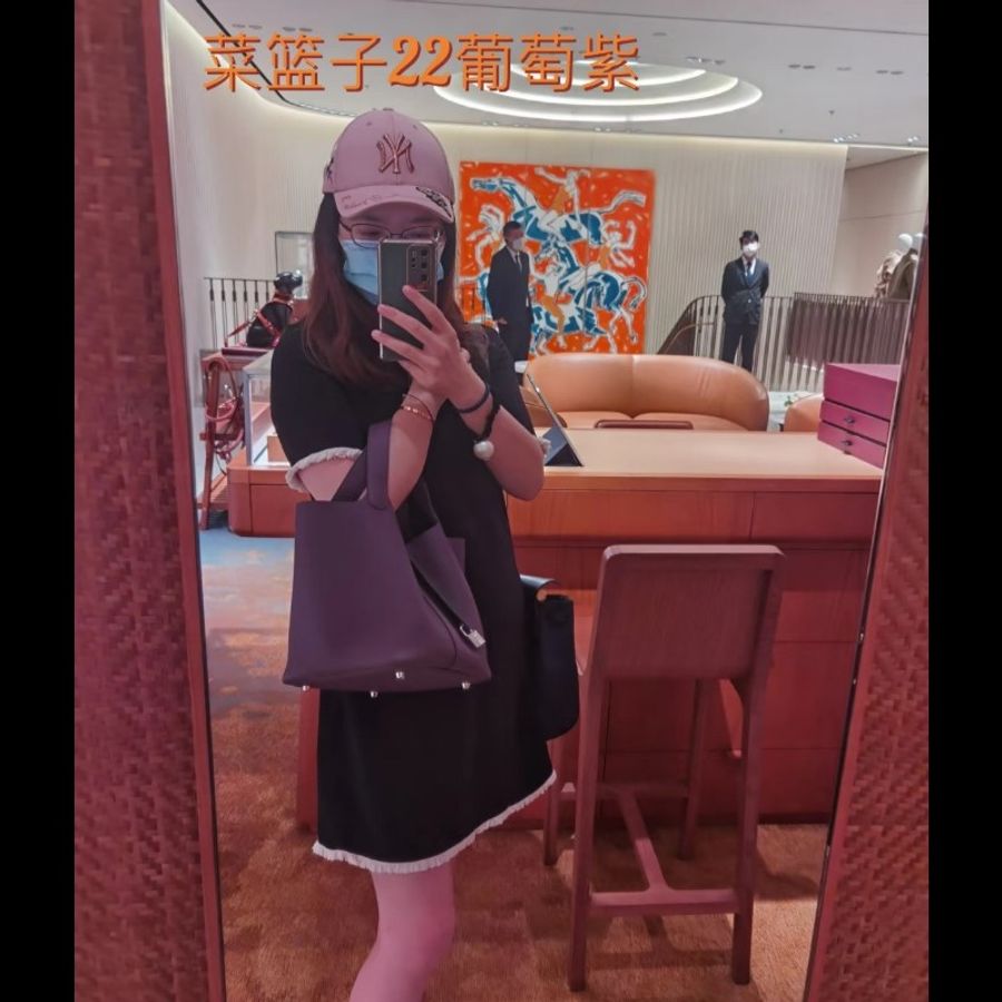 愛馬仕 Hermes picotin 22 黑加侖色 菜籃子-1
