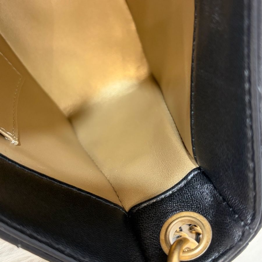 CHANEL AS4859 黑色羊皮 金鍊珍珠 肩背包腋下包白湯圓包手提包-34