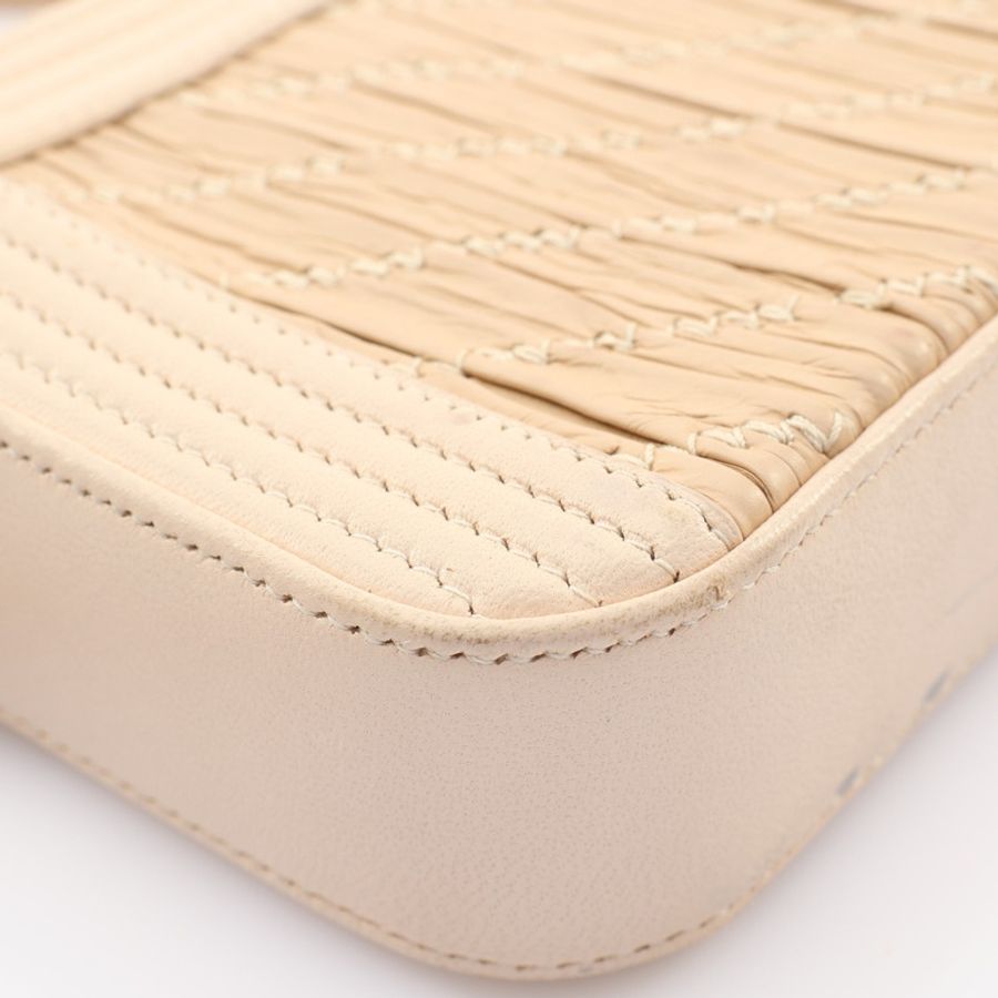 CHANEL 香奈兒 Boy Double Zip Clutch 肩背包 米色 牛皮 金扣 染色 A84069-11