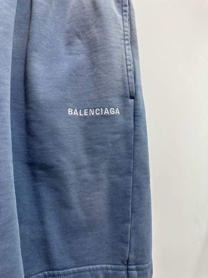 BALENCIAGA巴黎世家霧霾藍水洗做舊短褲 XS碼-2