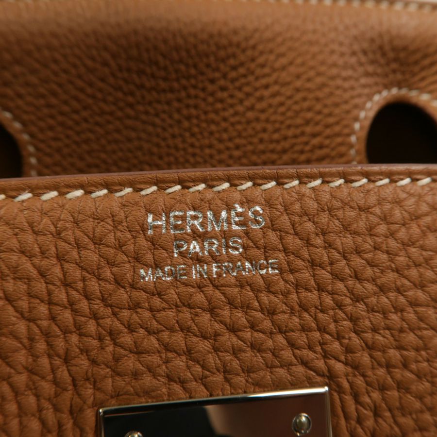 HERMES Togo皮革Birkin 30手挽袋Gold-5