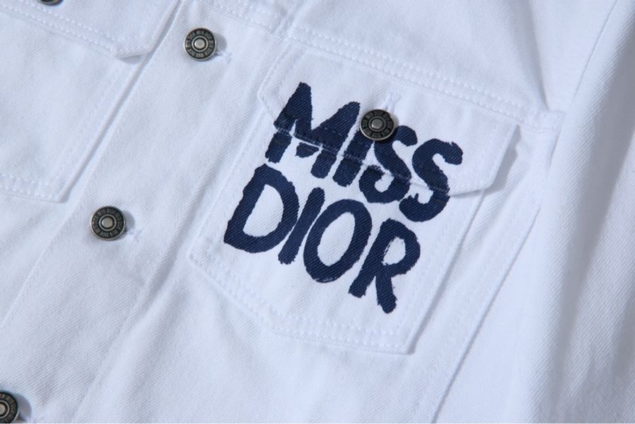 DIOR白色MISS DIOR刺繡牛仔外套-3