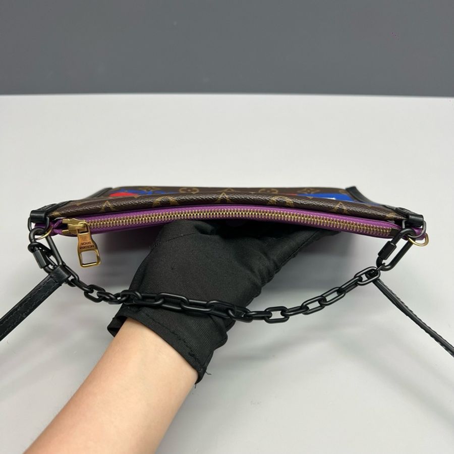 LV路易威登 老花塗鴉限量款flat二合一斜挎包 98新-5