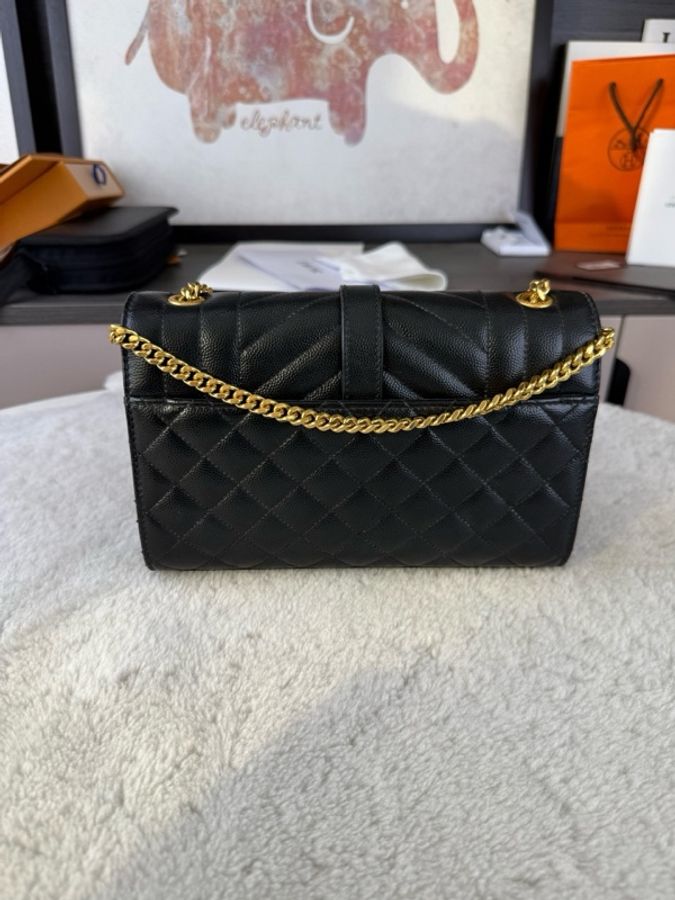 YSL 聖羅蘭黑金ENVELOPE小號單肩斜挎信封包-2