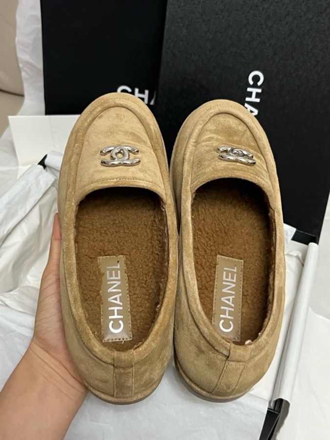 香奈兒Chanel25K羊羔毛樂福休閒鞋38碼 26年1月票-6