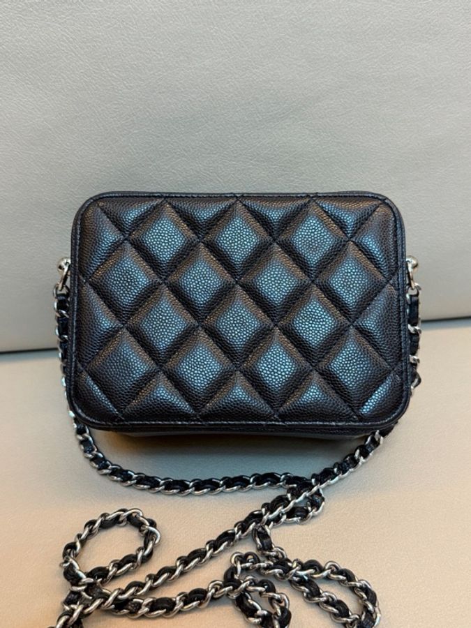 Chanel 香奈兒黑銀牛小盒子 31開-2