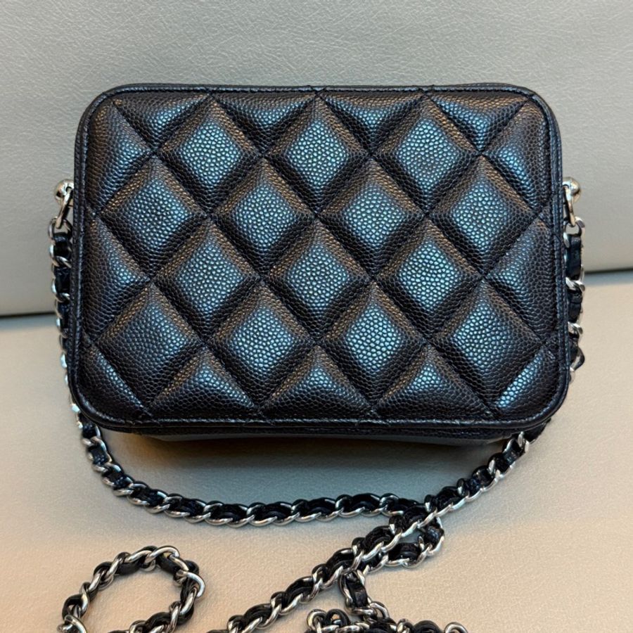 Chanel 香奈兒黑銀牛小盒子 31開-7