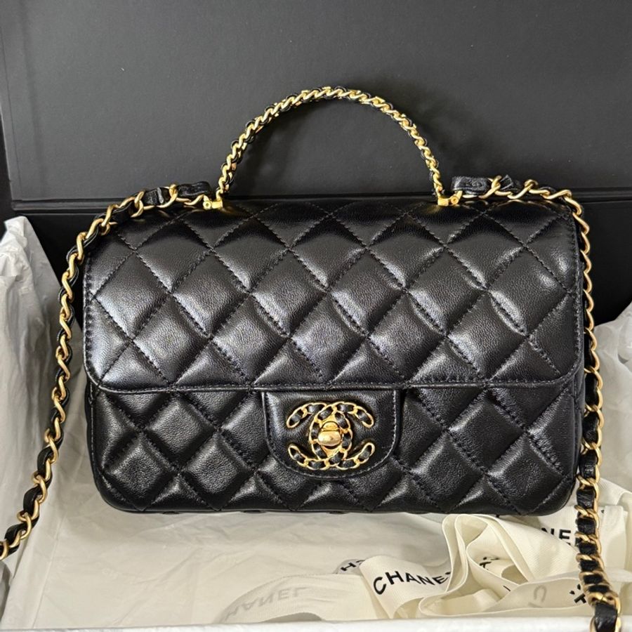 Chanel 香奈兒手柄大mini 23年晶片款-0