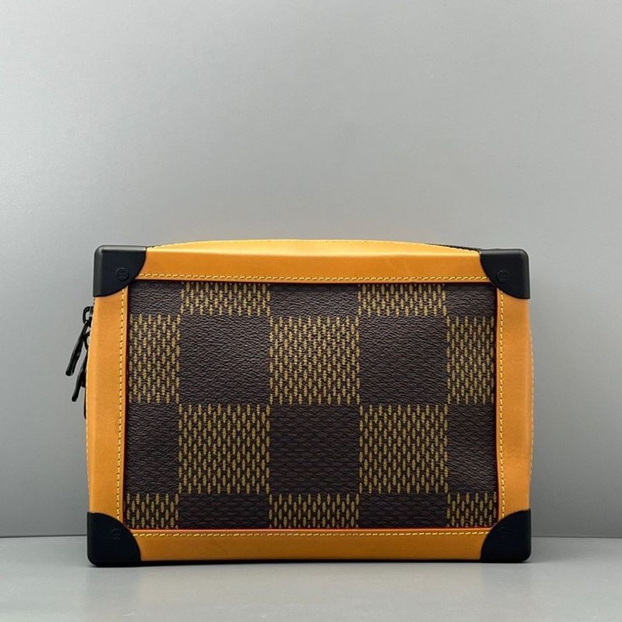 LV nigo聯名soft trunk老花 芯片款25*18*10cm 98新配件塵袋 肩帶-8