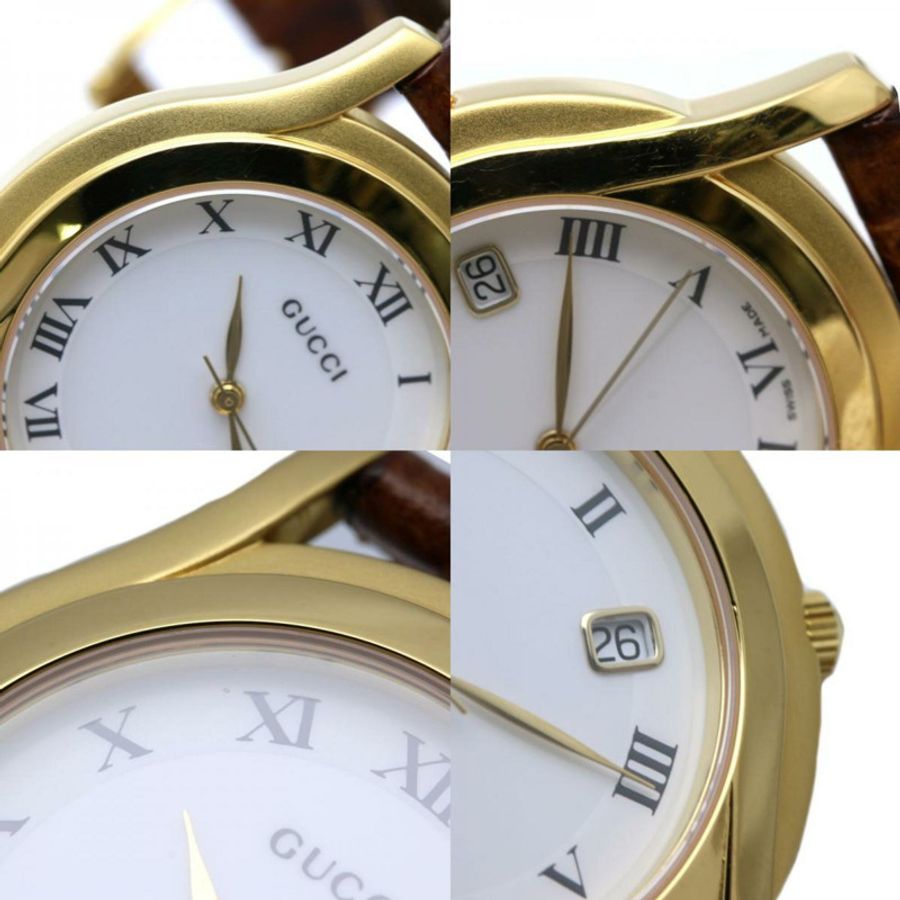 GUCCI G-Class 5400M 女士腕錶,不鏽鋼錶殼搭配皮革錶帶,型號 130560-9