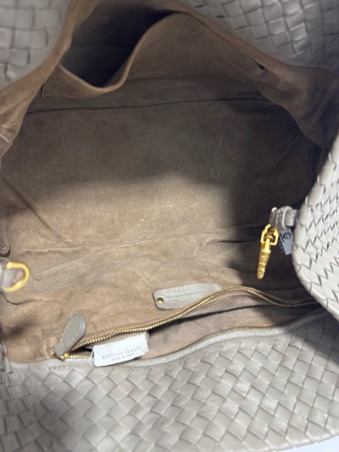 Bottega Veneta 葆蝶家 灰色編織托特包 雙橋 33x21-9
