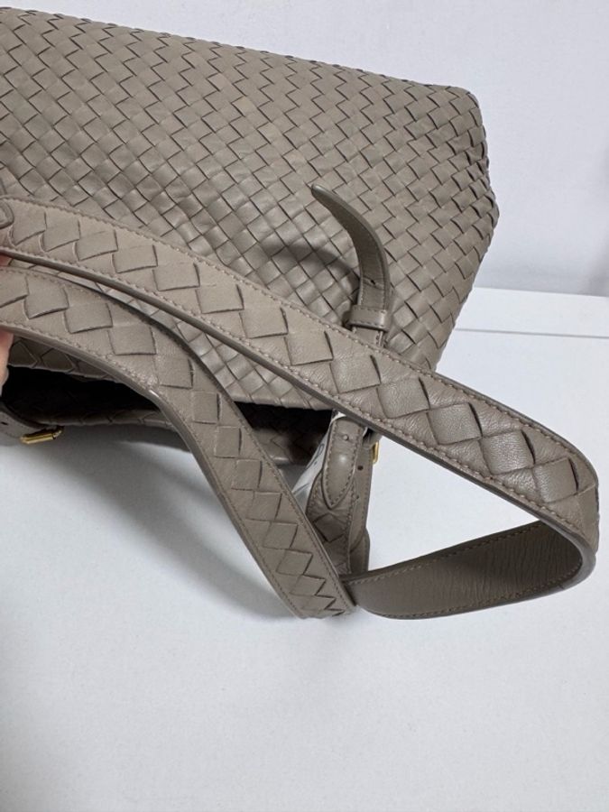 Bottega Veneta 葆蝶家 灰色編織托特包 雙橋 33x21-10