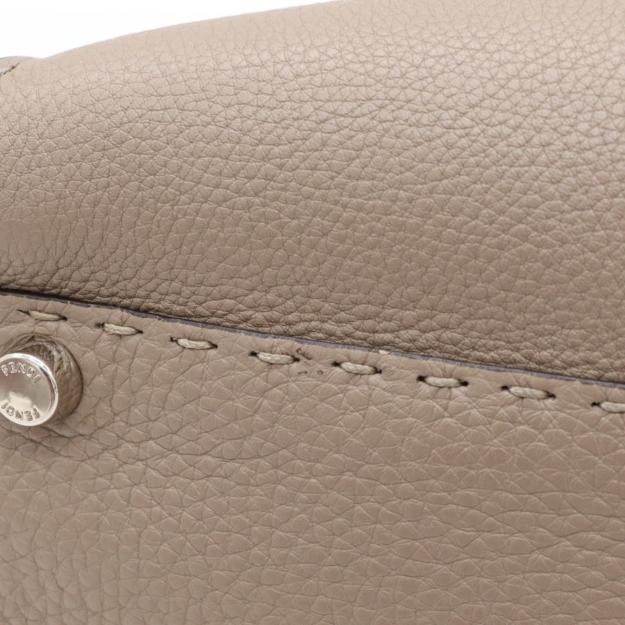 【經典不敗】Fendi 芬迪 Peekaboo 大象灰 荔枝皮革 兩用經典包-12