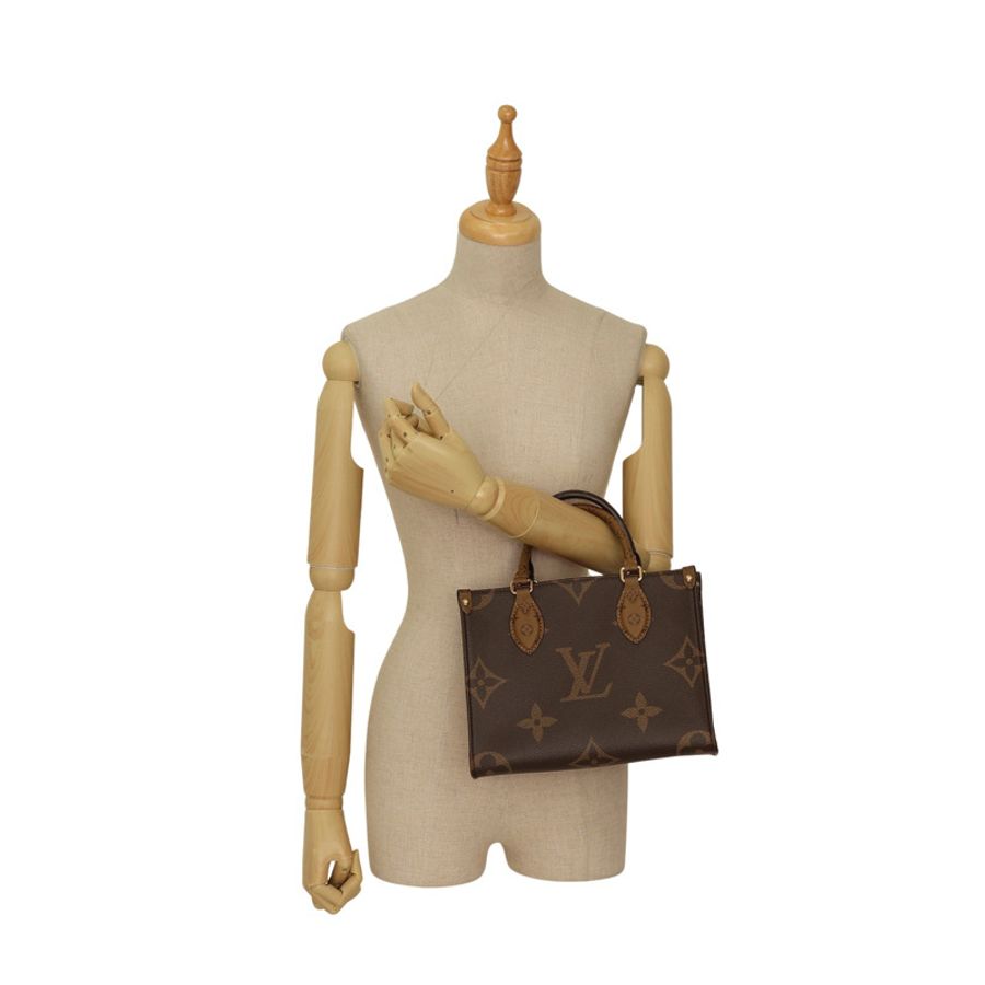 LOUIS VUITTON LV 路易威登 OnTheGo PM 兩用包 棕色 原花帆布 (缺小包) M46373-5