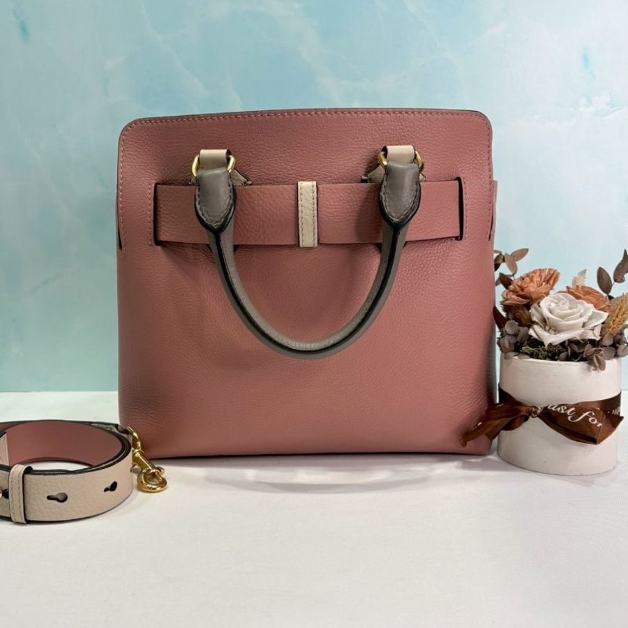 BURBERRY Small三色全皮革拼接皮帶包-1