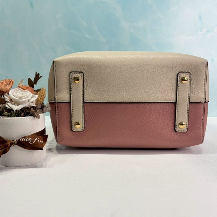 BURBERRY Small三色全皮革拼接皮帶包-7