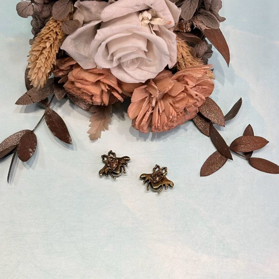 GUCCI 蜜蜂水鑽珍珠針式耳環-2