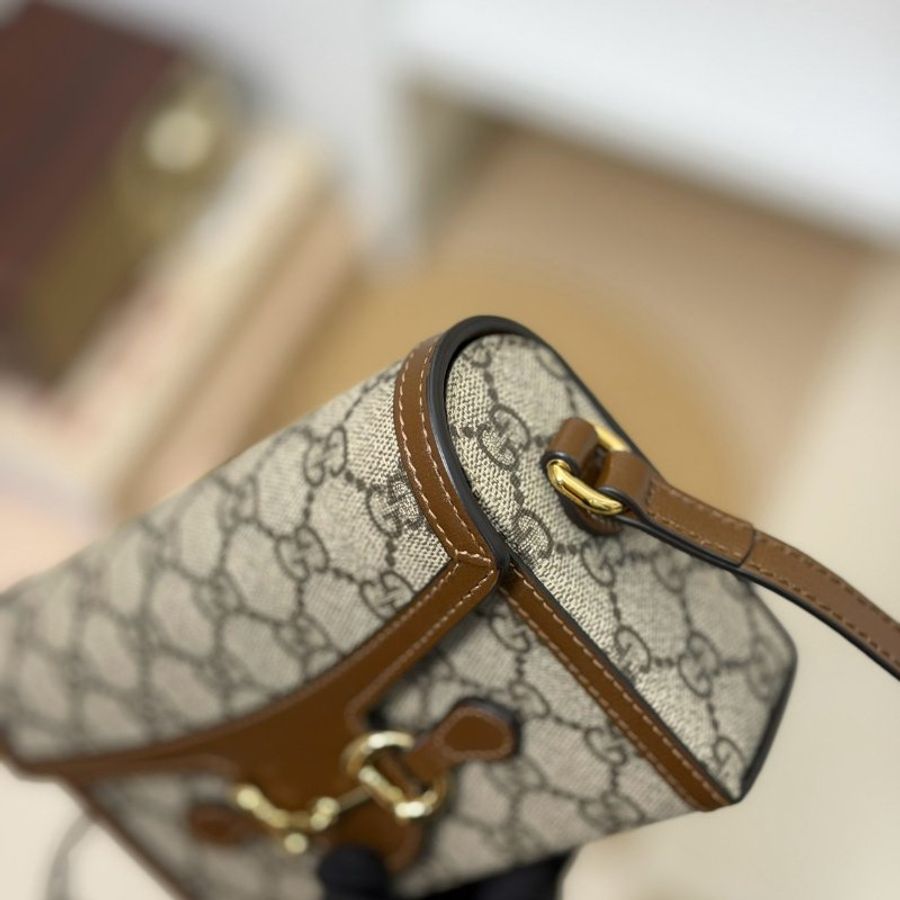 🏷Gucci 古馳.1955 Horsebit 馬銜釦橫式手機包/客人寄賣-9
