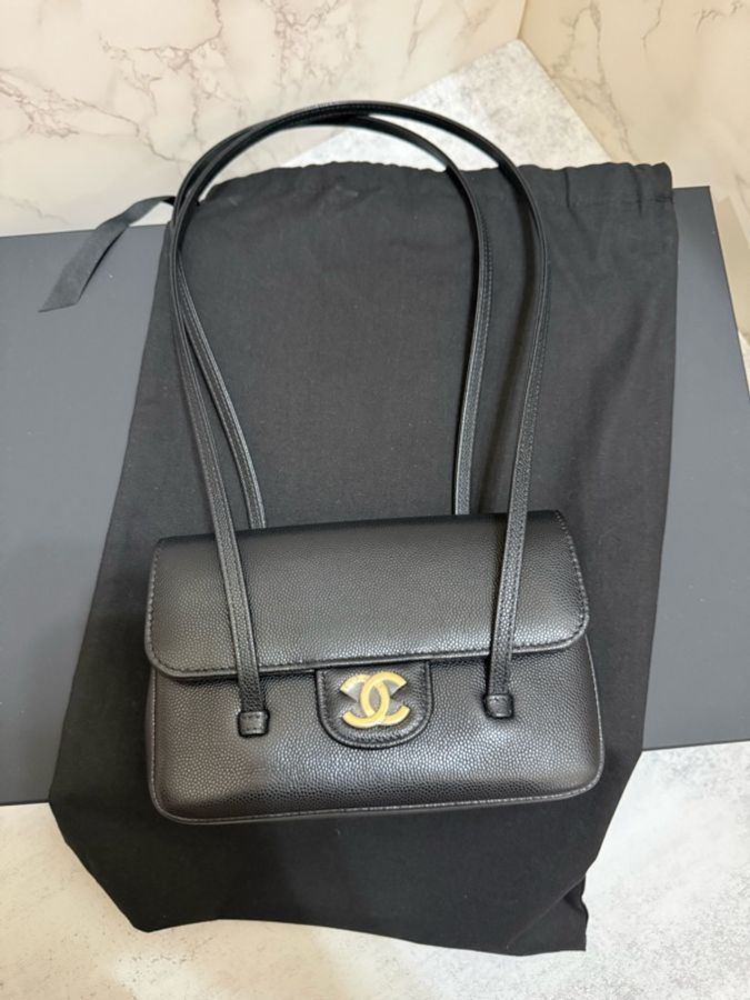 💖Chanel Mini preppy coco 黑色金釦💖 全新-0