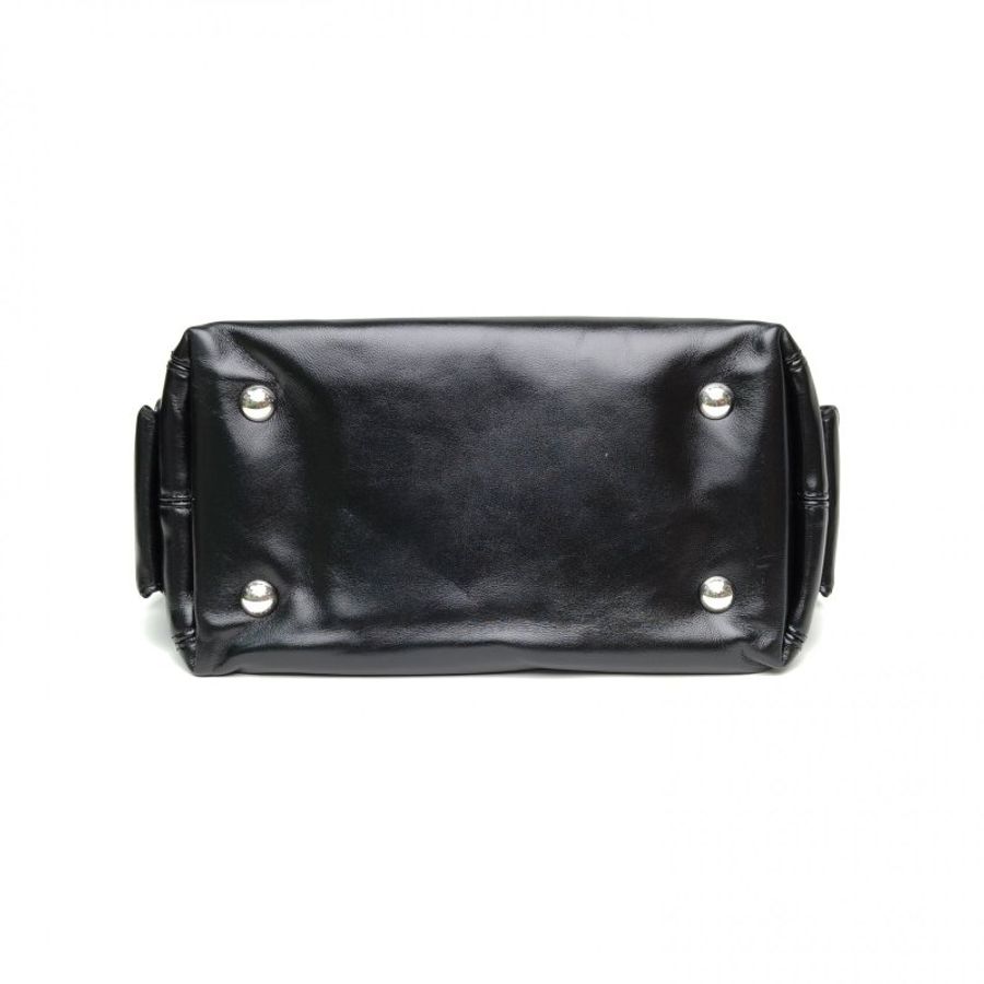 LOUIS VUITTON CARRYALLBB黑色羊皮革銀扣晶片肩背包-4