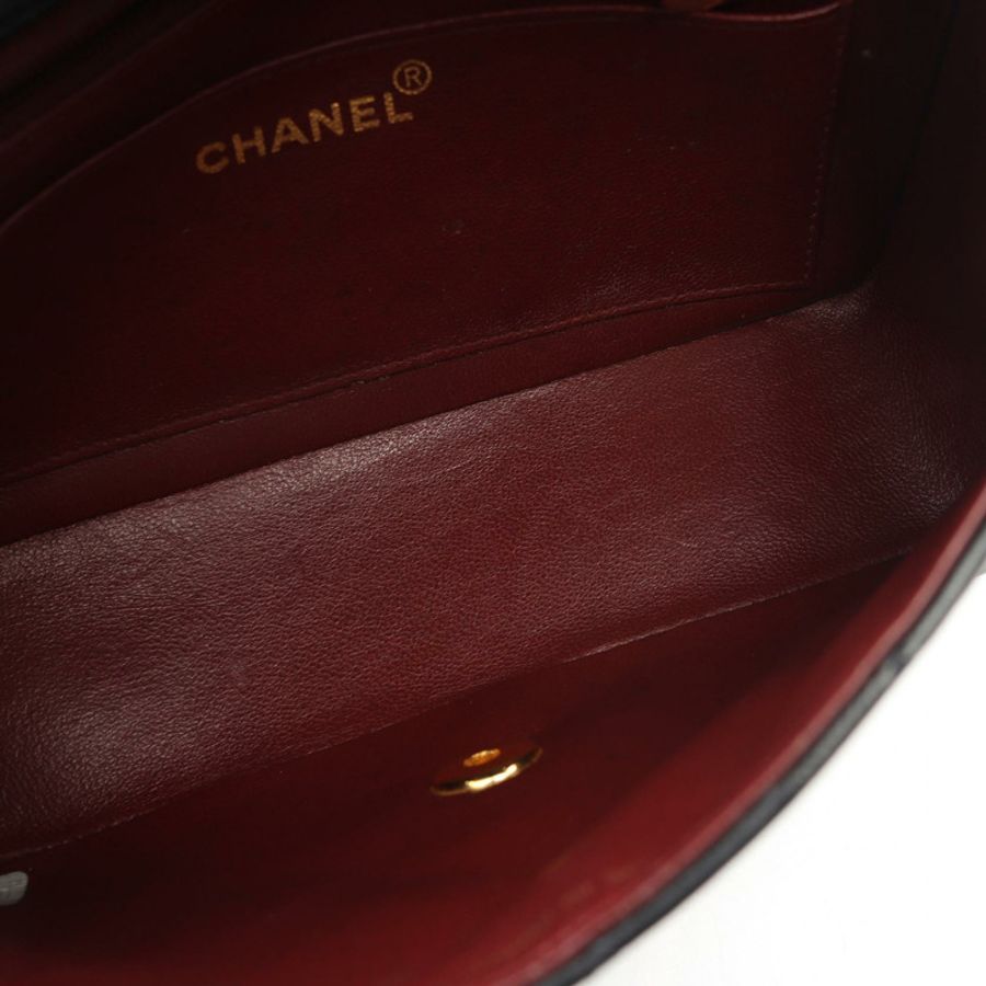 香奈兒 (CHANEL) 絎縫 Diana 翻蓋單肩包,羊皮(綿羊皮),黑色,二手,女士-6