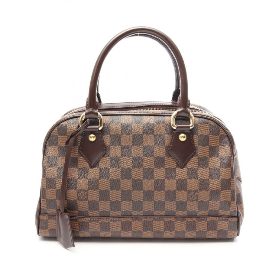 路易威登 Duomo 手提包 N60008 Damier 帆布皮革棕色 Ebene 二手女士-0