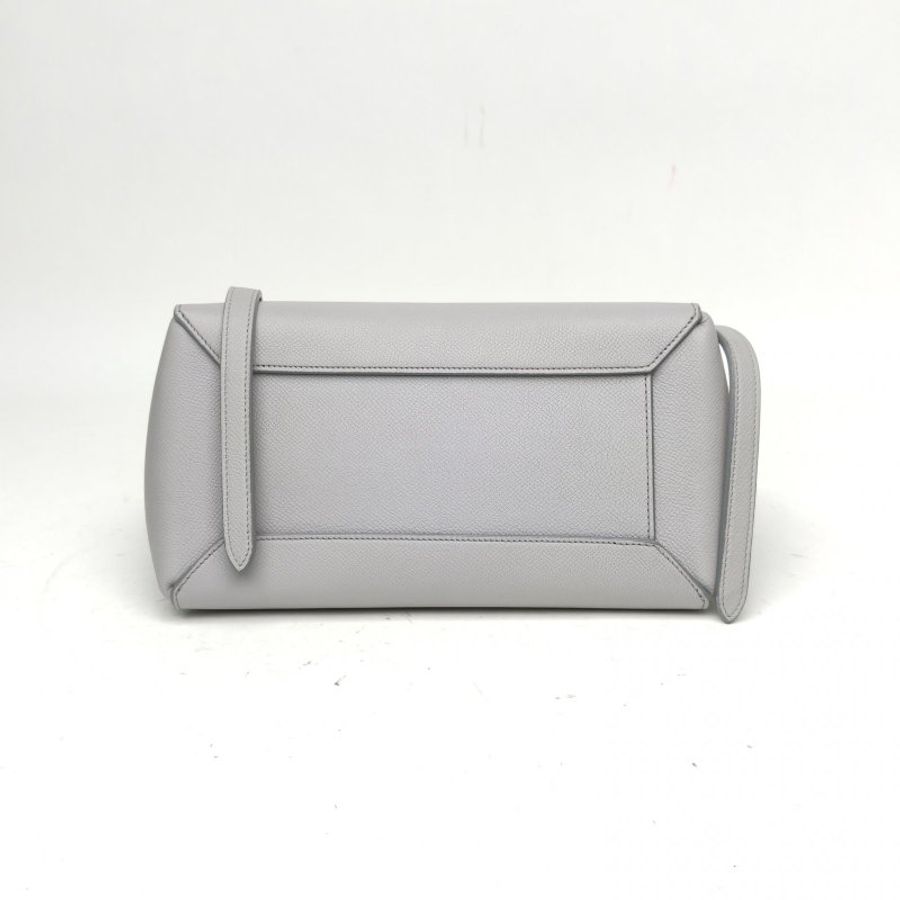CELINE Belt鯰魚包Micro灰色牛皮革金扣肩背包-4