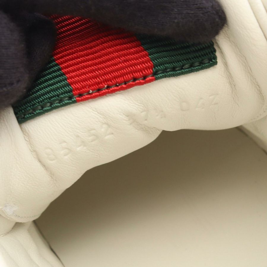 GUCCI Reweb GG 運動鞋 37 1/2 號 皮革帆布 白色 海軍藍 二手 男款-5