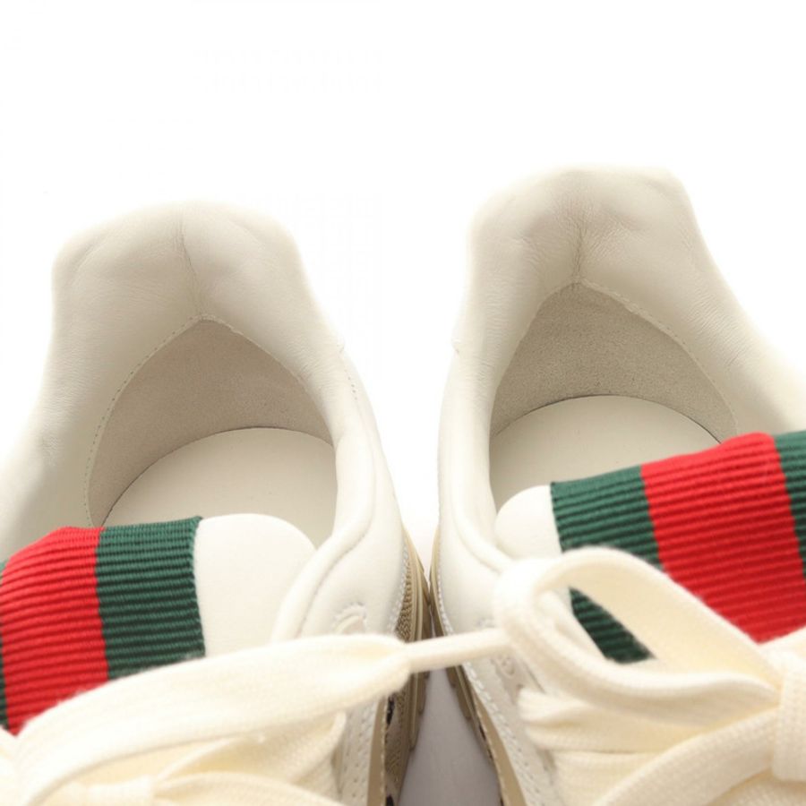 GUCCI Reweb GG 運動鞋 37 1/2 號 皮革帆布 白色 海軍藍 二手 男款-7