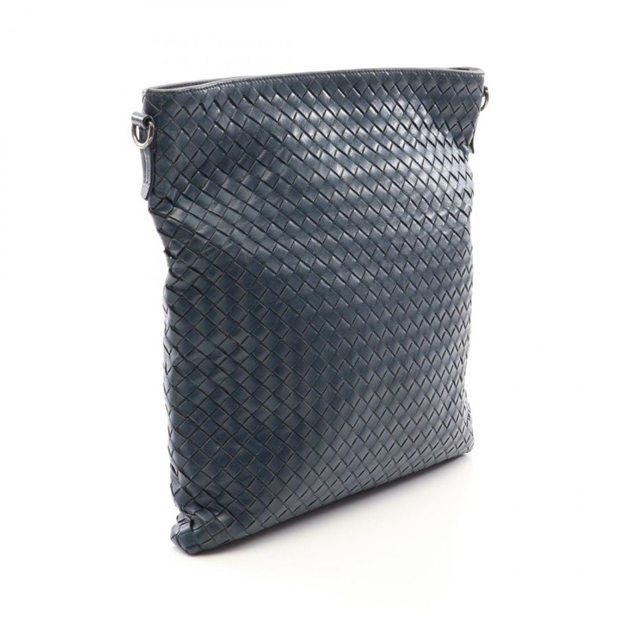 BOTTEGA VENETA Intrecciato 編織肩挎包,海軍藍皮革,二手女款-1