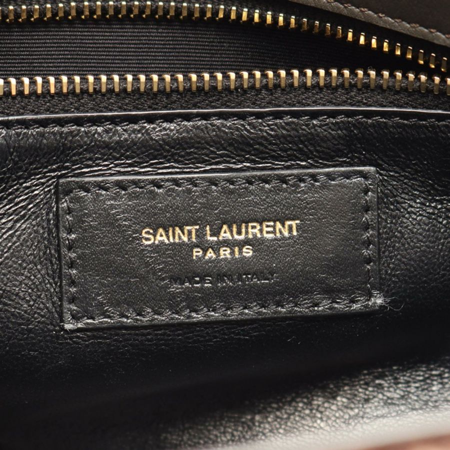 SAINT LAURENT PARIS Kate 99 鏈條單肩包 皮革布料 棕色 二手 女士-3