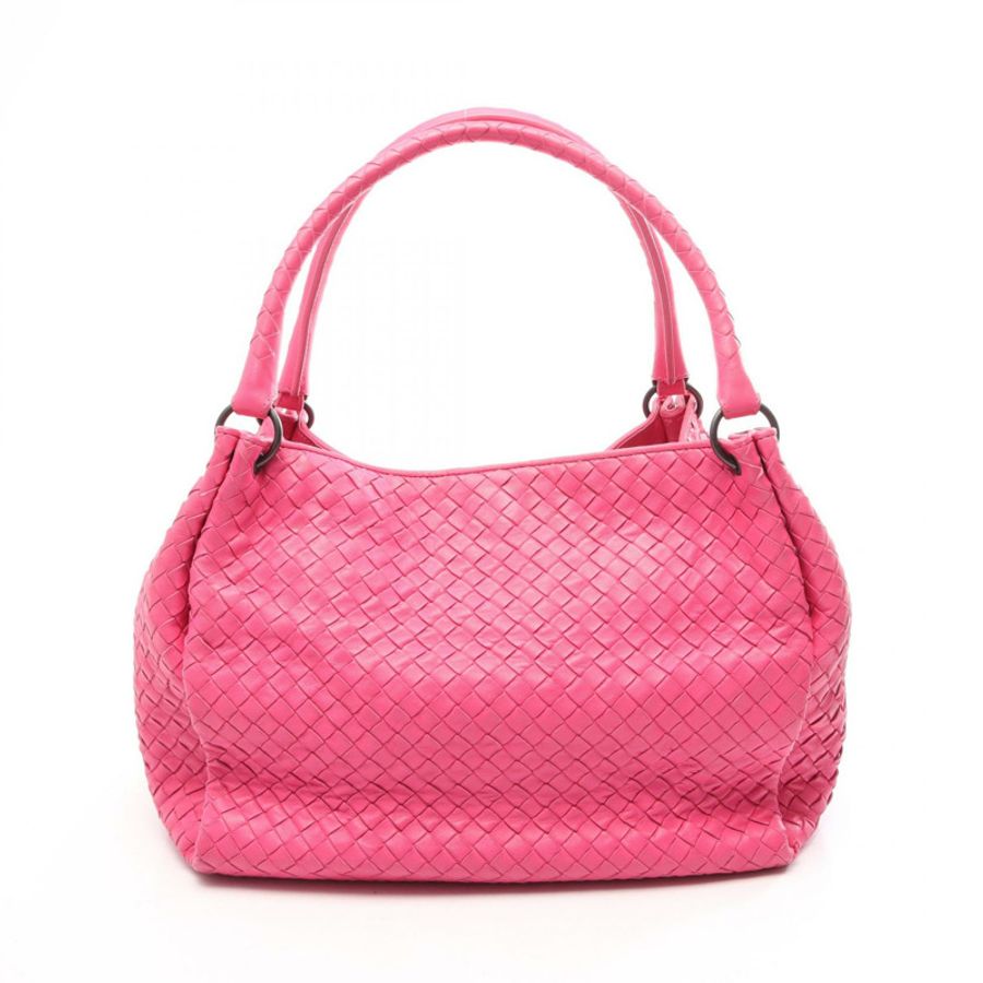 BOTTEGA VENETA Intrecciato 編織手提單肩包 粉紅色 二手 女士-0