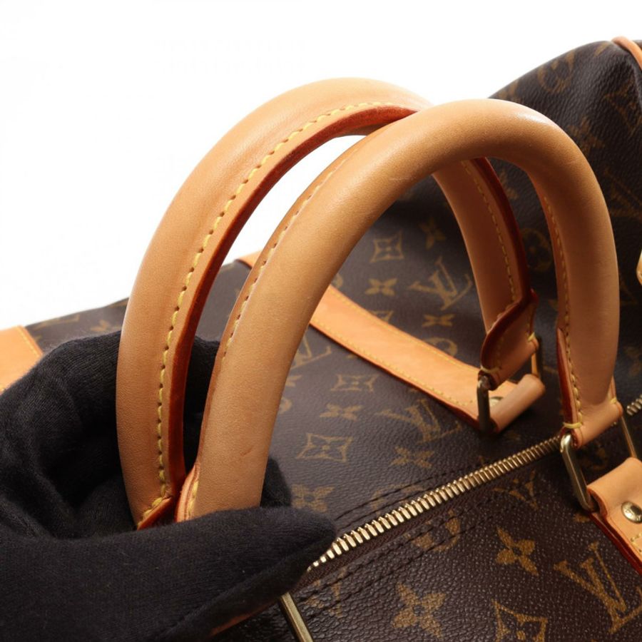 路易威登 Keepall 50 旅行手提包 M41426 Monogram 皮革 棕色 二手-10