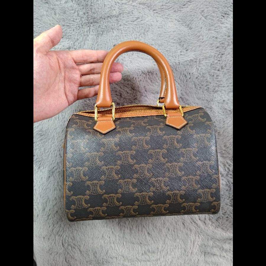 CELINE 小號 CUIR TRIOMPHE 波士頓包 老花-0