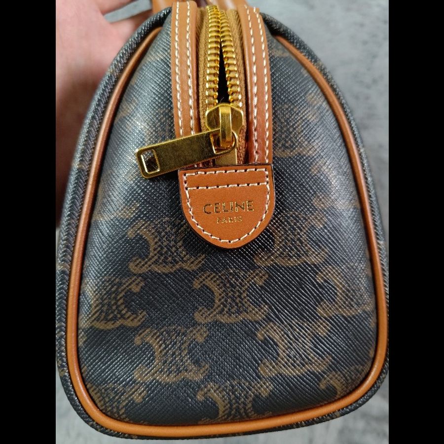CELINE 小號 CUIR TRIOMPHE 波士頓包 老花-2