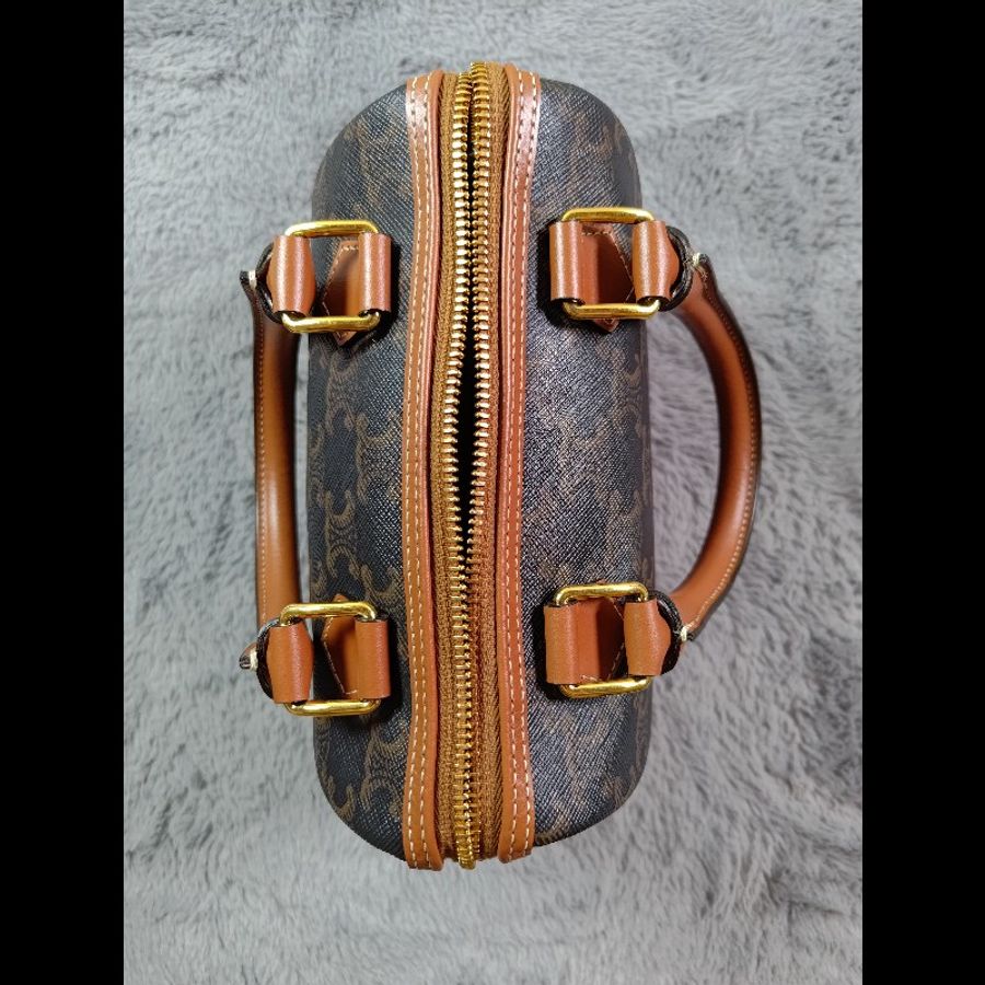 CELINE 小號 CUIR TRIOMPHE 波士頓包 老花-3