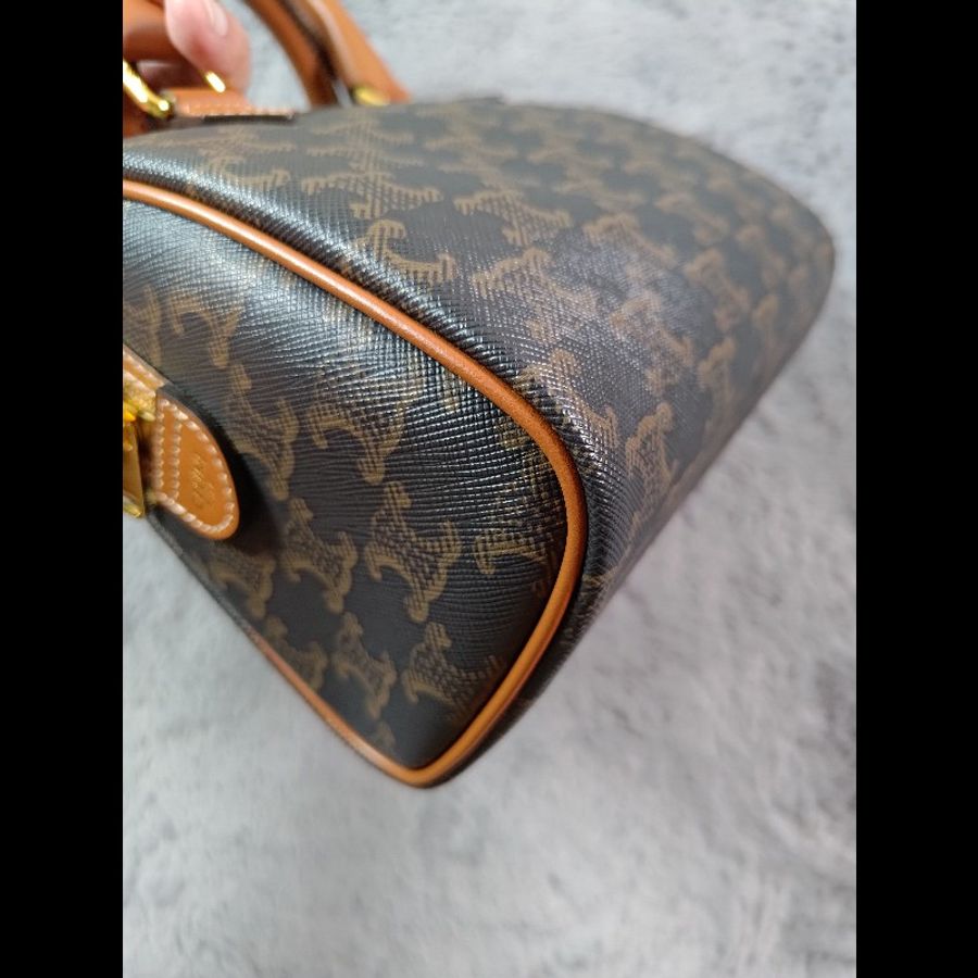 CELINE 小號 CUIR TRIOMPHE 波士頓包 老花-4