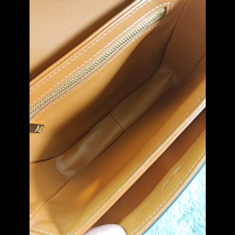 CELINE 棕色 牛皮 Triomphe 帆布 Teen 肩背包-8
