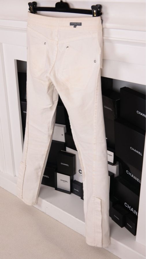 Alexander McQueen 米色烫金紧身裤长裤-4