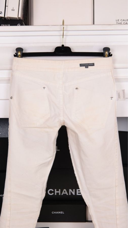 Alexander McQueen 米色烫金紧身裤长裤-25