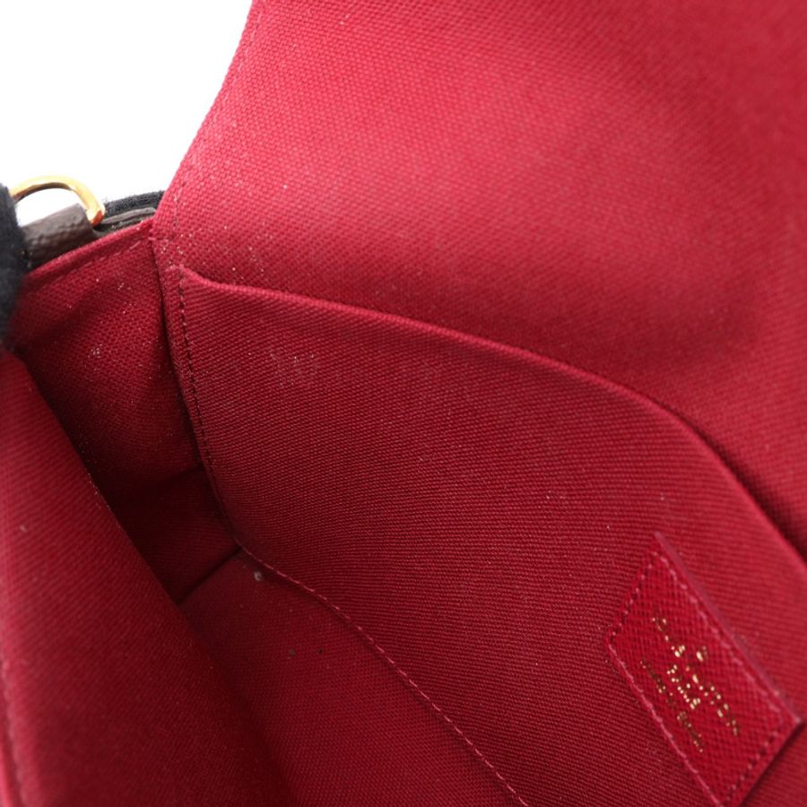 LOUIS VUITTON LV 路易威登 Pochette Felicie 肩背包 棕/紫紅色 原花帆布 M61276-11