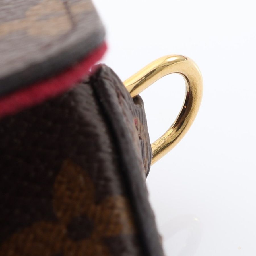 LOUIS VUITTON LV 路易威登 Pochette Felicie 肩背包 棕/紫紅色 原花帆布 M61276-12