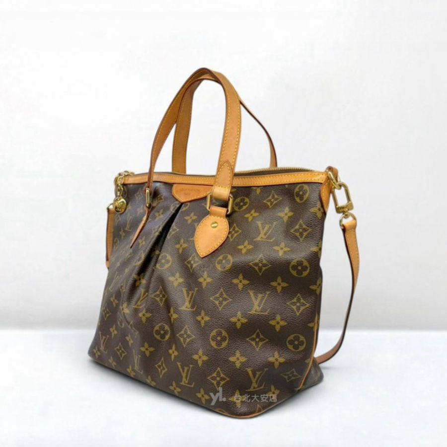 A13457-LV 老花抓皺金幣拉鍊背帶托特包M40145-2