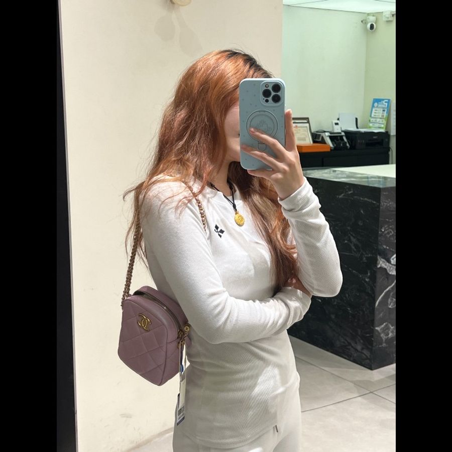 99新 香奈兒 Chanel 21K相機鏈條包 珠光粉 晶片款-1