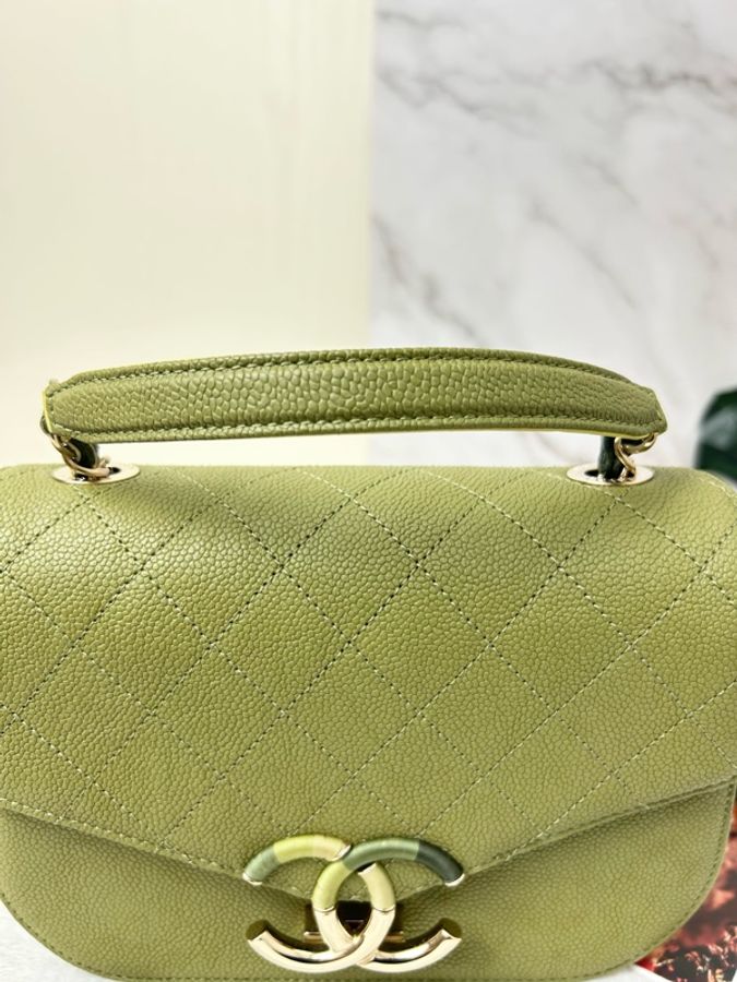 Chanel Paris-Cuba 荔枝紋皮革手提包間背包-16