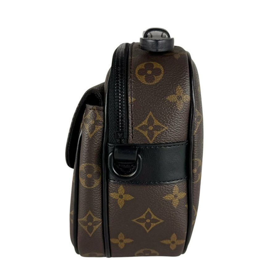 路易威登 LOUIS VUITTON 單肩包 Monogram Macassar S-Lock Messenger 帆布棕色黑色男士 M45806 z10612-1