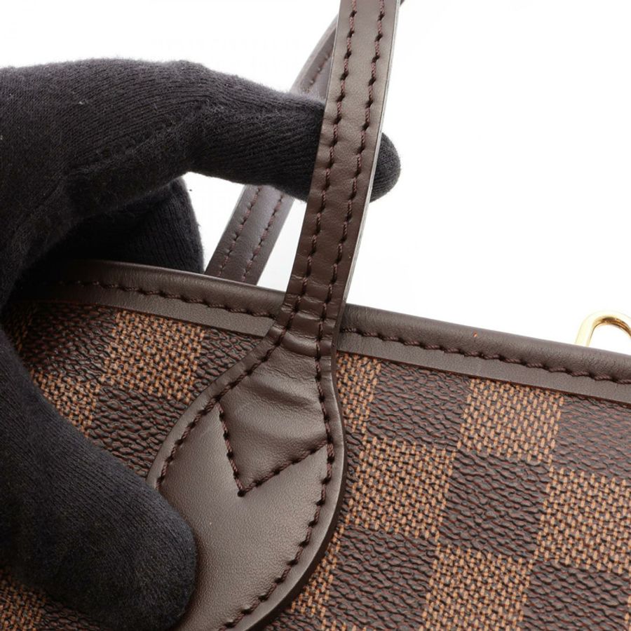 LOUIS VUITTON Neverfull 小號托特包 N41359 Damier Ebene 帆布皮革 二手-10