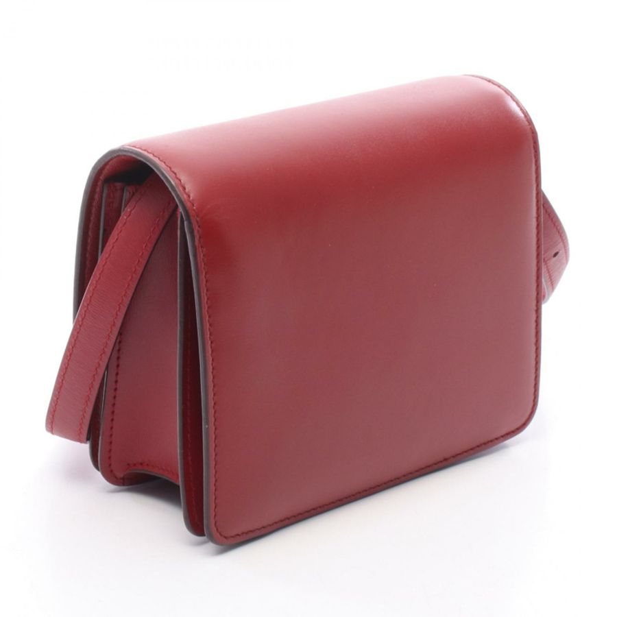 CELINE Classic Box 小號肩斜背包,紅色皮革,二手女款-1